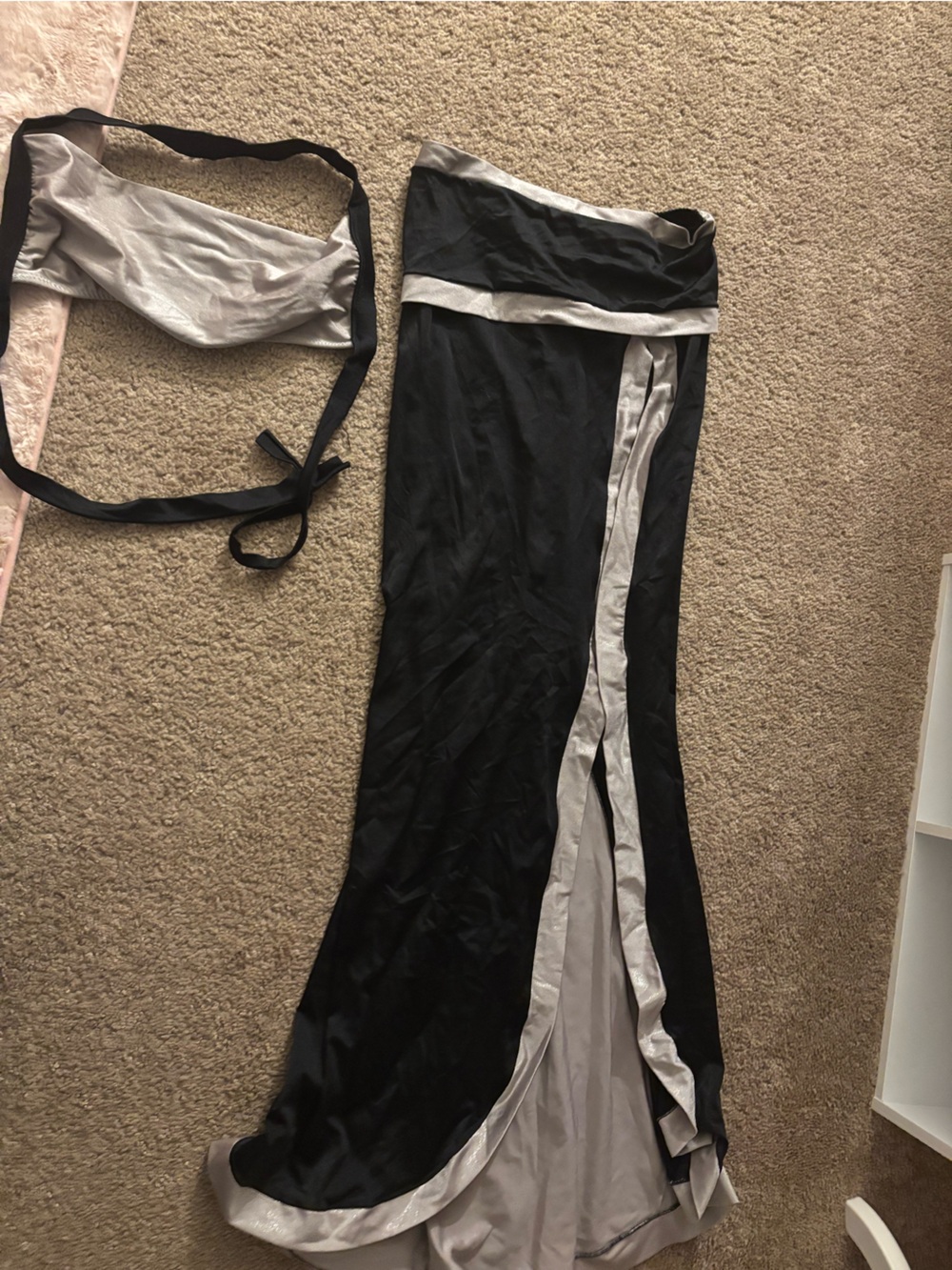 Black and Silver two peice Evening Gown